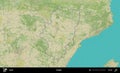 Aragon outlined, Spain. Topographic Humanitarian Royalty Free Stock Photo