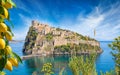 Aragonese Castle or Castello Aragonese located near Ischia Island, Italy Royalty Free Stock Photo