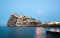 Aragonese Castle in Ischia island by night