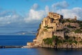 Aragonese castle on sunset, Ischia island, Italy Royalty Free Stock Photo