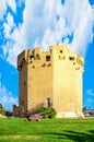 Aragonese tower in Porto Torres harbour in a sunny day - Sardinia