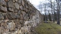 Araisi Stone Walls Medieval Castle Ruins in Latvia, Gauja National Park.