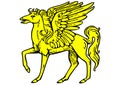 Araldic logo representing a pegasus passant Royalty Free Stock Photo