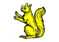 Araldic logo representing a squirrel