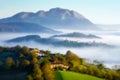 Aramaio valley with fog