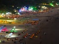 Arambol beach landscape at night. Goa. India. Royalty Free Stock Photo