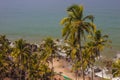 Arambol beach top view, palms, beach and Arabian sea, Goa, India Royalty Free Stock Photo