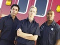 Aramedics in front of an ambulance Royalty Free Stock Photo