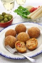 Arancini di riso, italian risotto rice balls Royalty Free Stock Photo