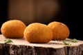 Arancini - italian rice balls which are coated with bread crumbs