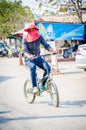 Aranyaprathet, Thailand : A man cambodian riding.