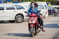 Aranyaprathet, Thailand : Womem cambodian riding.