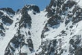 Arapahoe Basin Blue Bird Day: Snowboarding the Coulior Royalty Free Stock Photo