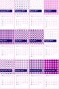 Arapawa and red violet colored geometric patterns calendar 2016