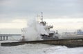 Aras 1 dry cargo ship suffering a shipwreck Royalty Free Stock Photo