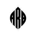 ARB circle letter logo design with circle and ellipse shape. ARB ellipse letters with typographic style. The three initials form a Royalty Free Stock Photo