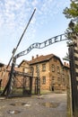 Arbeit macht frei sign in Auschwitz I concentration camp, Oswiecim, Poland Royalty Free Stock Photo