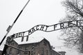 Arbeit macht frei sign (Work liberates), Auschwitz, Poland Royalty Free Stock Photo