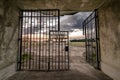 Arbeit Macht Frei slogan, Sachsenhausen concentration camp front gate Royalty Free Stock Photo