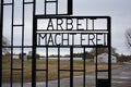 Arbeit macht frei - work makes (you) free at the door of the labour ( concentration) camp in Germany Royalty Free Stock Photo