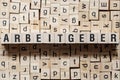 Arbeitgeber - word Employer on german language,word concept