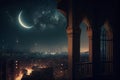 arbian nights with crescent moon in the sky Royalty Free Stock Photo