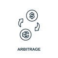 Arbitrage flat icon. Colored element sign from auditors collection. Flat Arbitrage icon sign for web design Royalty Free Stock Photo