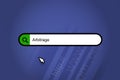 Arbitrage - search engine, search bar with blue background