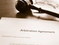 Arbitration agreement and gavel