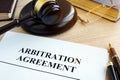 Arbitration agreement resolution of commercial disputes. Royalty Free Stock Photo