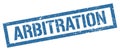 ARBITRATION blue grungy rectangle stamp