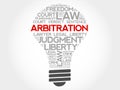 Arbitration bulb word cloud Royalty Free Stock Photo