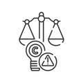 Arbitration court line black icon. Intellectual property infringement concept. Copyright law element. Sign for web page, mobile Royalty Free Stock Photo