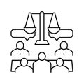arbitration law dictionary line icon vector illustration Royalty Free Stock Photo