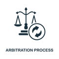 Arbitration Process icon. Monochrome simple Arbitration Process icon for templates, web design and infographics Royalty Free Stock Photo