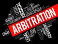 Arbitration word cloud collage