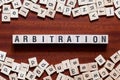 Arbitration word concept on cubes for articles