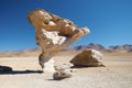 Arbol de Piedra - tree of rock, Siloli desert - Bolivia Royalty Free Stock Photo