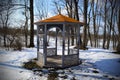 Gazebo in a beautiful winter park Royalty Free Stock Photo