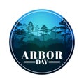 National Arbor Day vector concept, with lush wild forest illustration