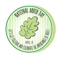 Arbor Day icon. Oak leaf. Vector illustration. Royalty Free Stock Photo