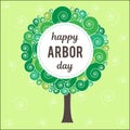 Arbor Day. Picture of a tree. Vector illustration for a holiday. Symbol of arboriculture, forests, agriculture. Space