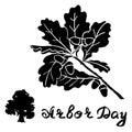 Arbor Day sign with Oak tree.