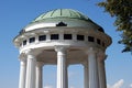 Arbor decorated by white columns. Royalty Free Stock Photo