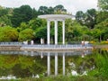 Arbor in the Lower Arboretum and Maly stream in summer