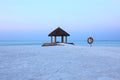 Arbor on Maldives beach sunrise Royalty Free Stock Photo