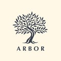 Arbor tree logo mark icon design 2