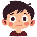 2d illustration of worried boy looking anxious Royalty Free Stock Photo