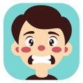 2D Illustration Angry Boy Gritting Teeth Royalty Free Stock Photo