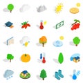 Arboreal icons set, isometric style